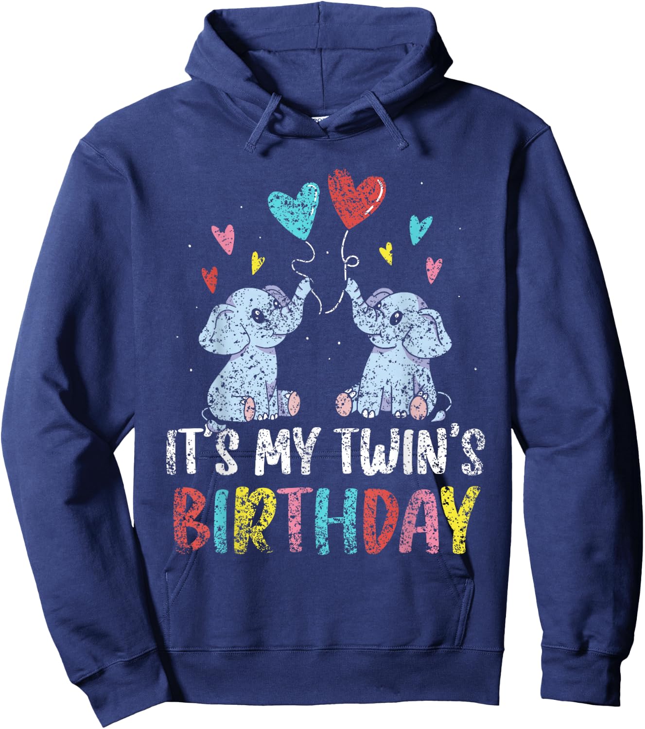 It's My Twin's Birthday Twin Cute Twins Celebrate Hoodie - Hoodie | Navy