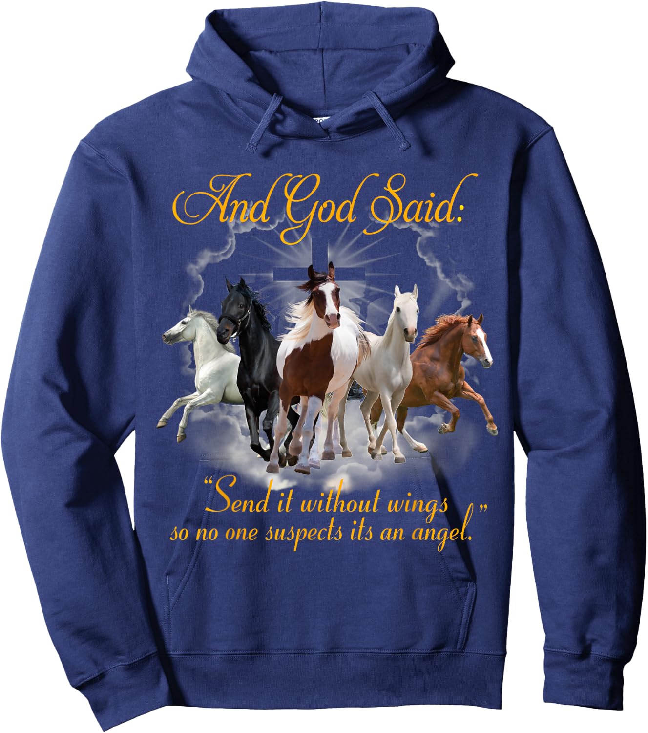 Horse Send It Without Wing Hoodie - Hoodie | Navy