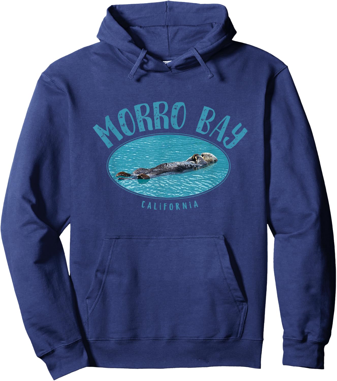 Morro Bay California Sea Otter Design Hoodie - Hoodie | Navy