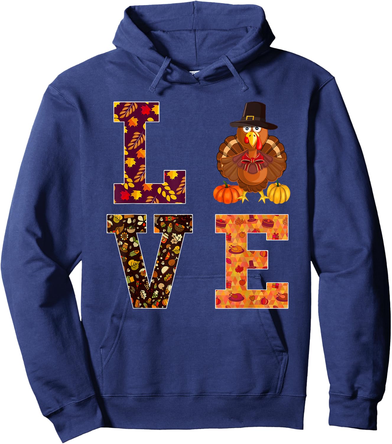 Funny thanksgiving turkey love apparel women men Hoodie - Hoodie | Navy