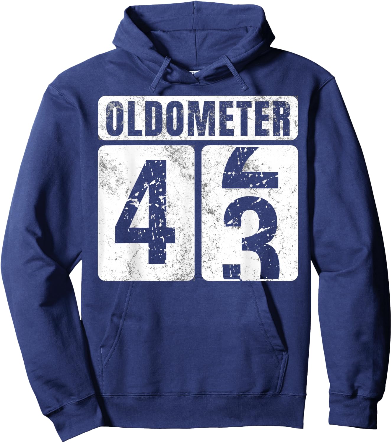 Oldometer 43 Shirt Vintage Funny 43rd Birthday Gift Hoodie - Hoodie | Navy
