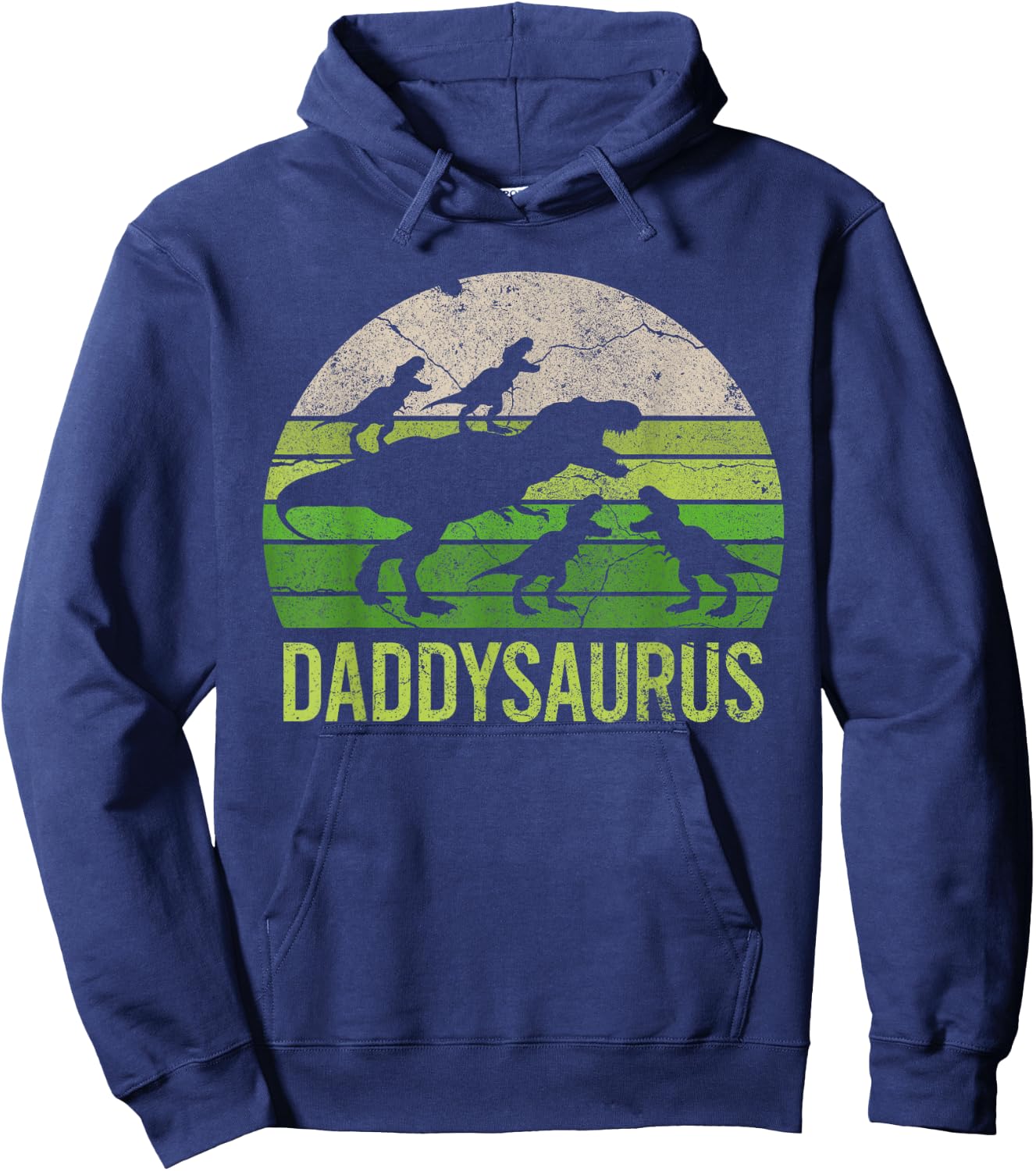 Daddysaurus 4 four kids Vintage Christmas Gift Fathers Day Hoodie - Hoodie | Navy