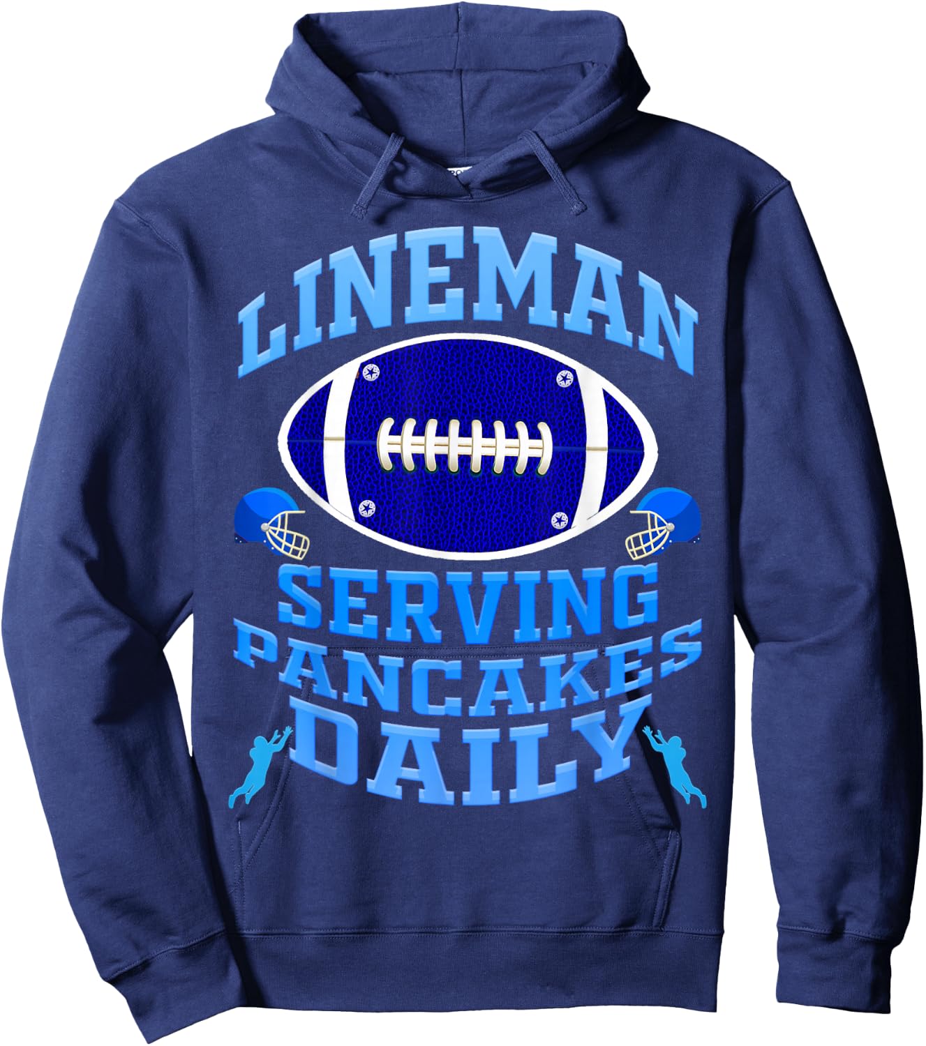 Lineman Serving Pancakes Daily Football Offensive Lineman Hoodie - Hoodie | Navy