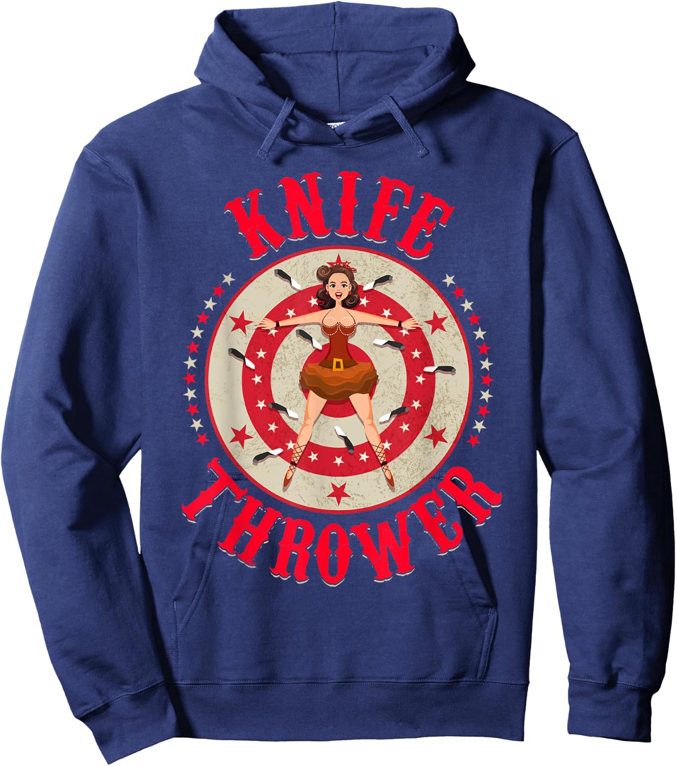Circus - Circus Costume - Circus Knife Thrower Costume Hoodie - Hoodie | Navy