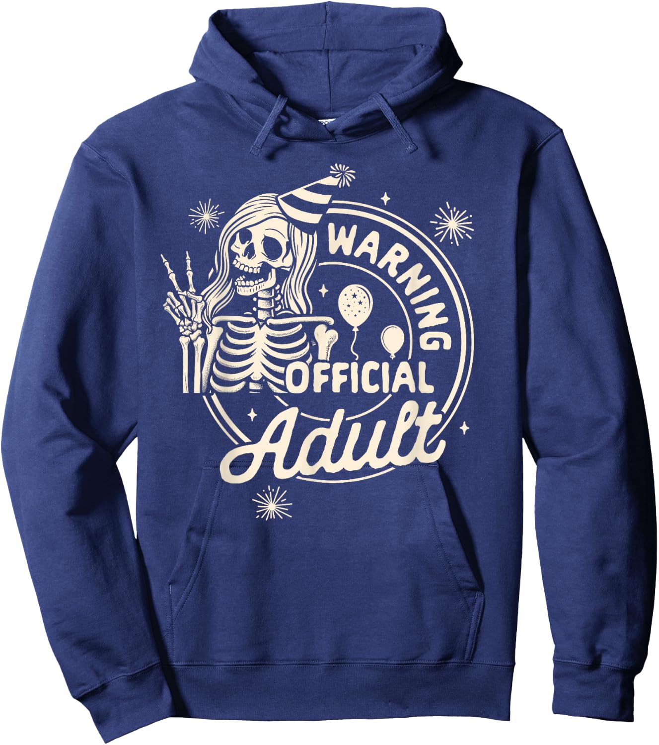 18th Birthday Girl 18 Years Birthday Warning Official Adult Hoodie - Hoodie | Navy