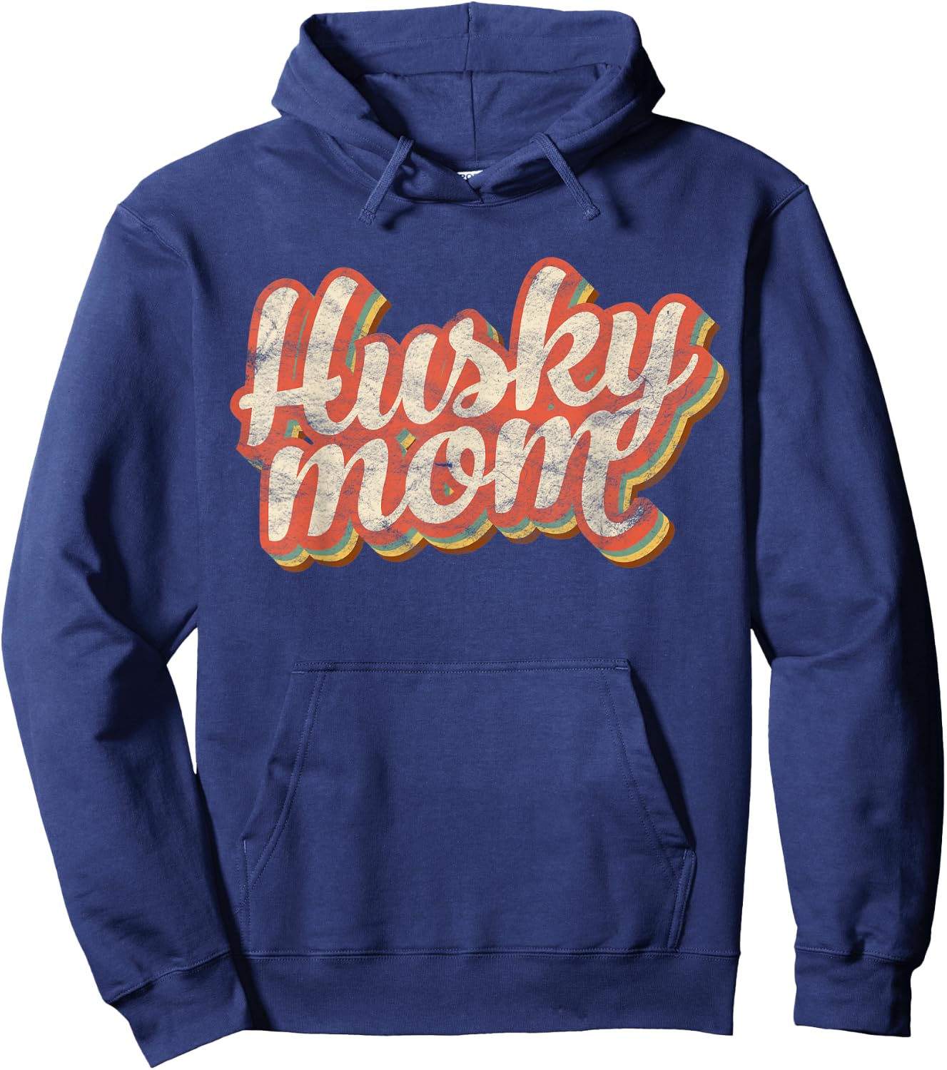 Vintage Husky Mom Gift Dog Lover Pet Siberian Huskies Mama Men Women Kids Hoodie - Hoodie | Navy
