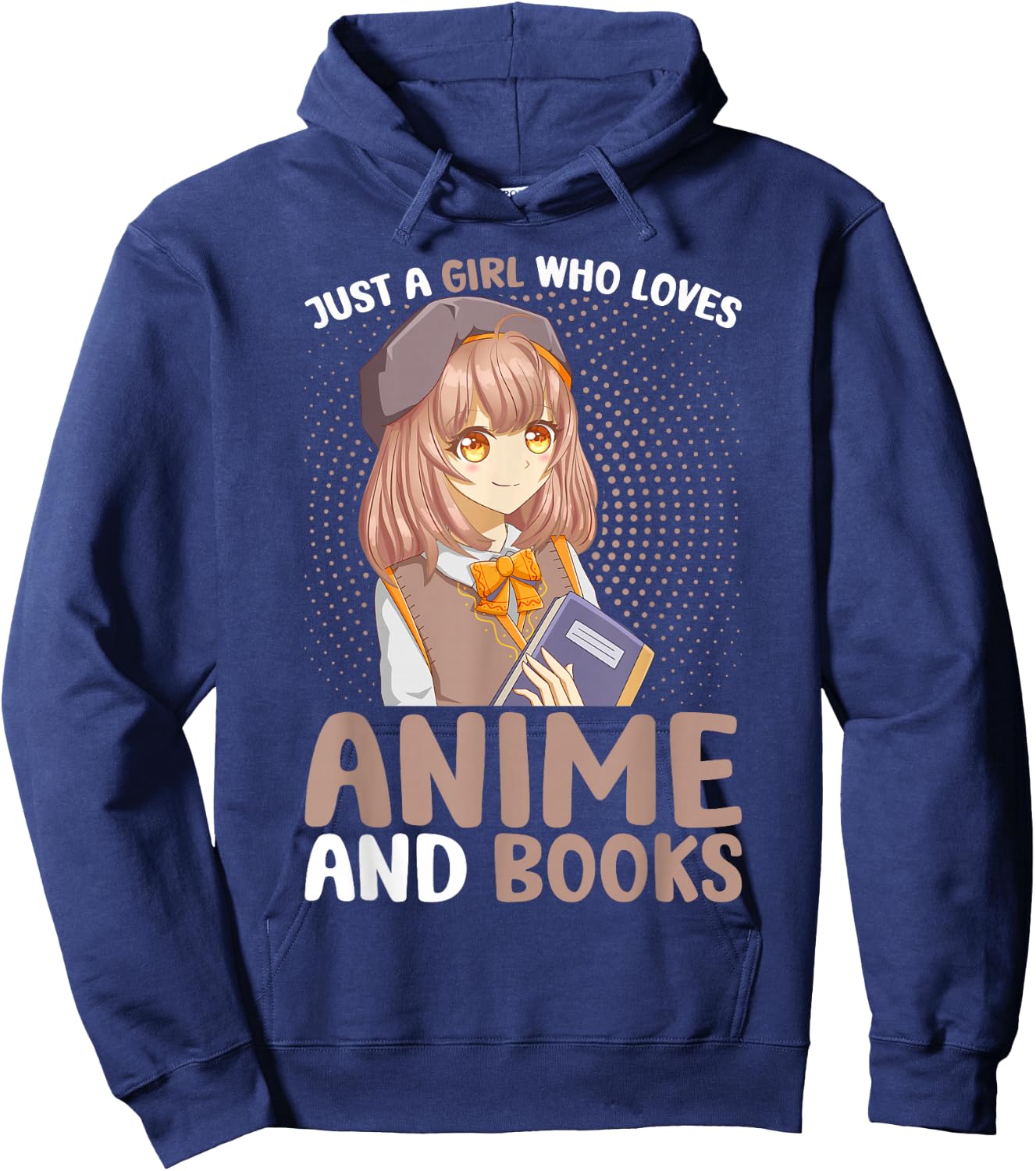 Just a Girl Who Loves Anime and Books Women Teen Girls Hoodie - Hoodie | Navy