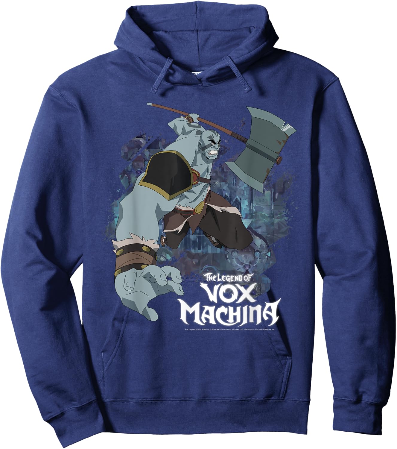 The Legend of Vox Machina Grog Strongjaw with Axe Hoodie - Hoodie | Navy