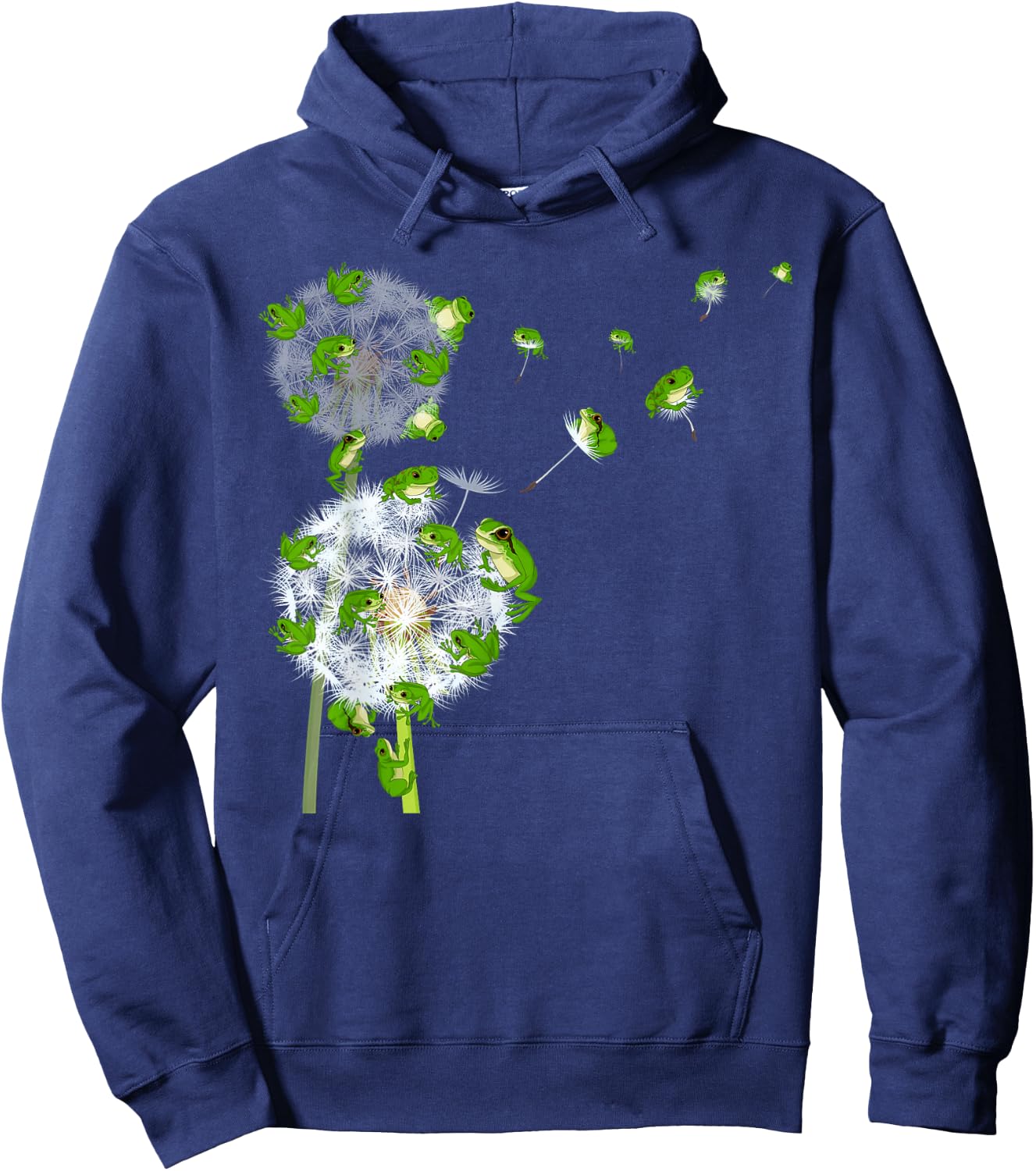 Rainforest Animal Lover Dandelion Amphibian Toad Flower Frog Hoodie - Hoodie | Navy