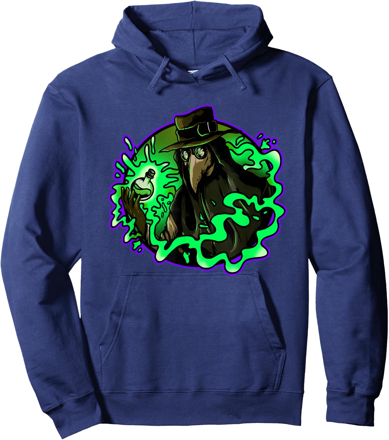 Plague Doctor Poison Medieval Gothic Raven Steampunk Grunge Hoodie - Hoodie | Navy
