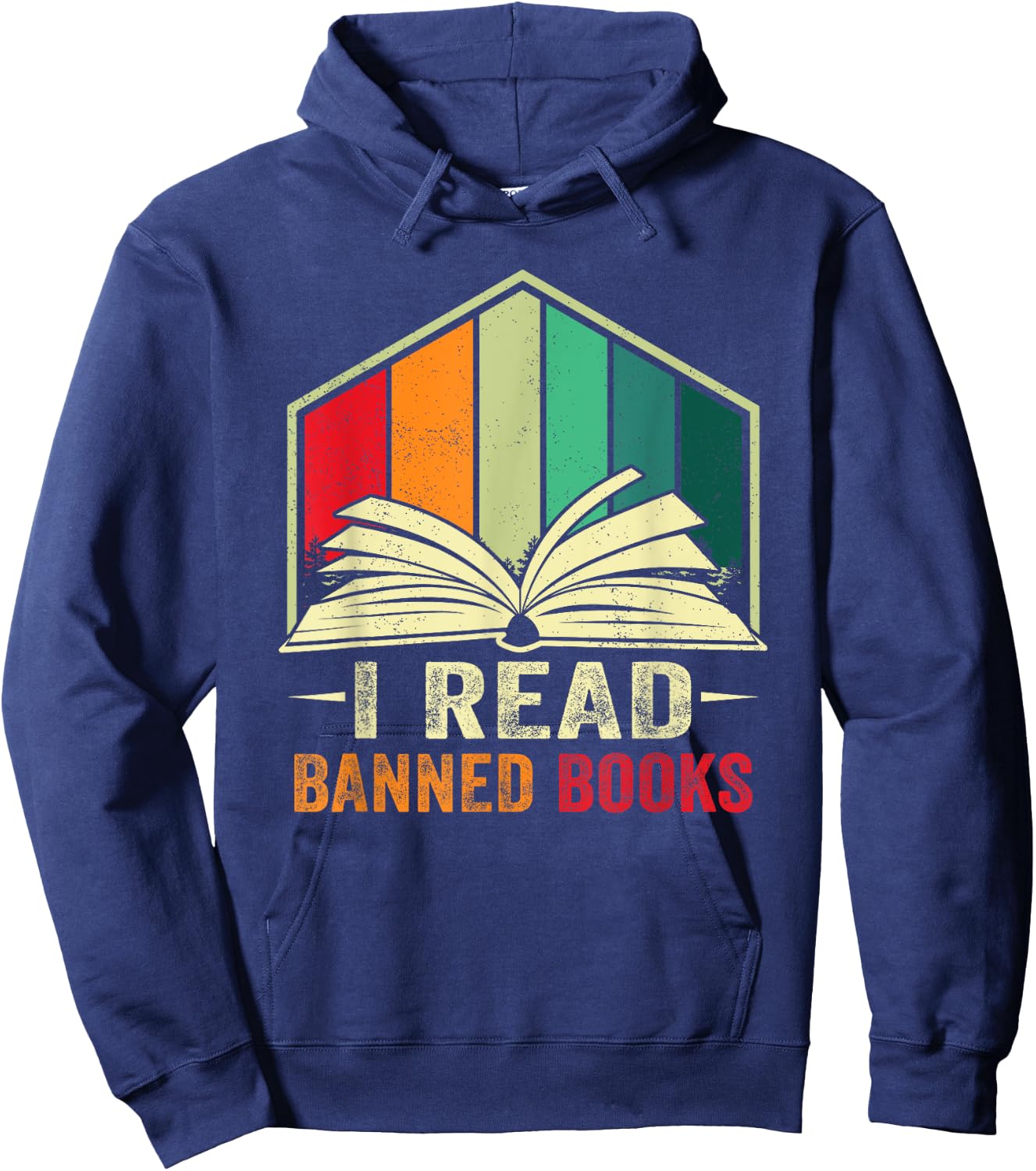 I Read Banned Books Week Librarian Freedom Reader Nerd Men Hoodie - Hoodie | Navy