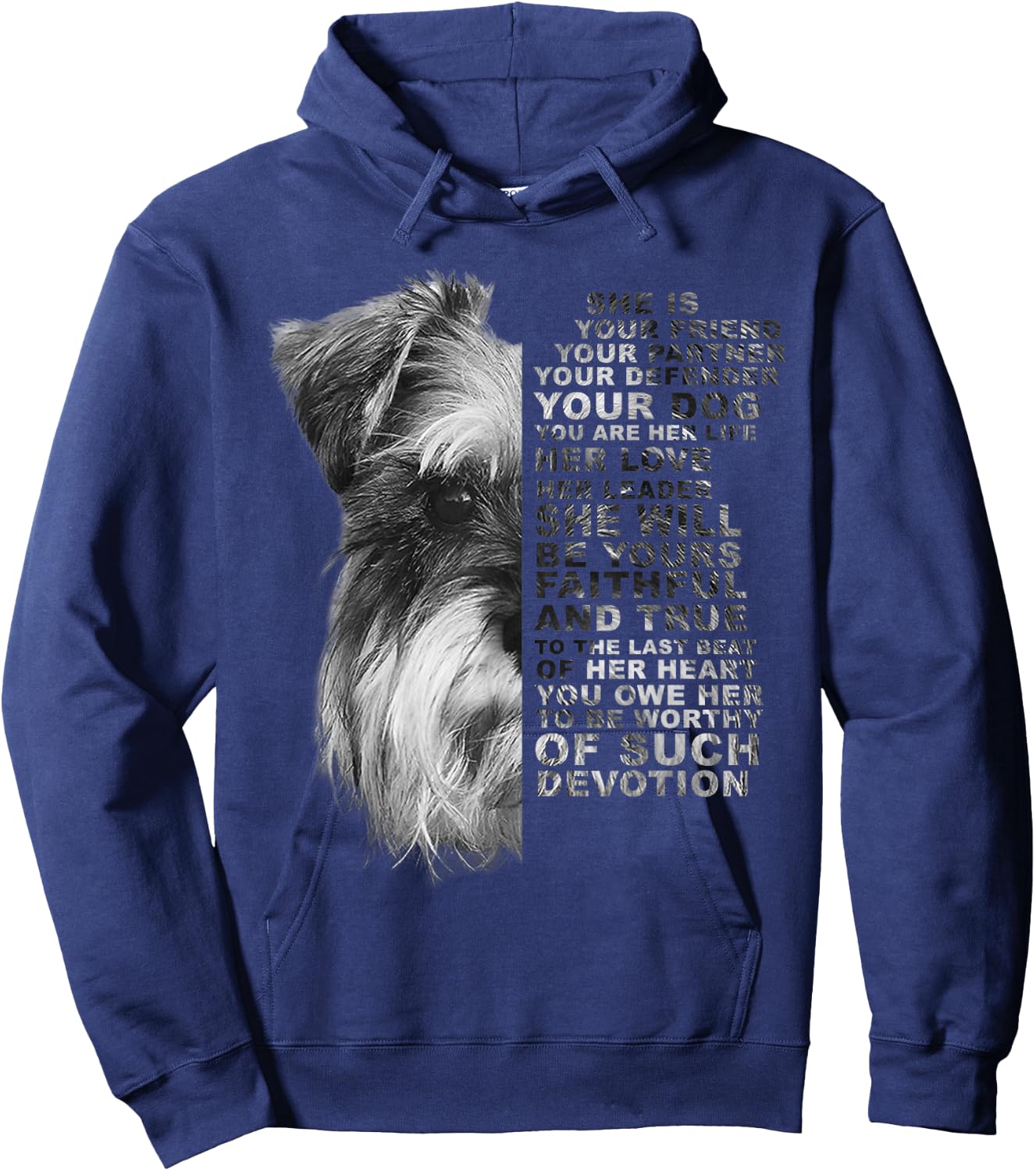She Is Your Friend Your Partner Your Dog Miniature Schnauzer Hoodie - Hoodie | Navy