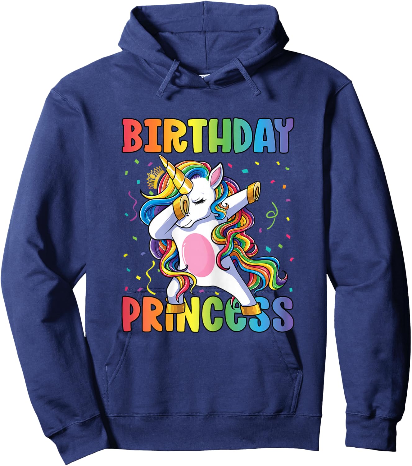 Birthday Princess Shirt Girl Kids Women Dabbing Unicorn Girl Hoodie - Hoodie | Navy
