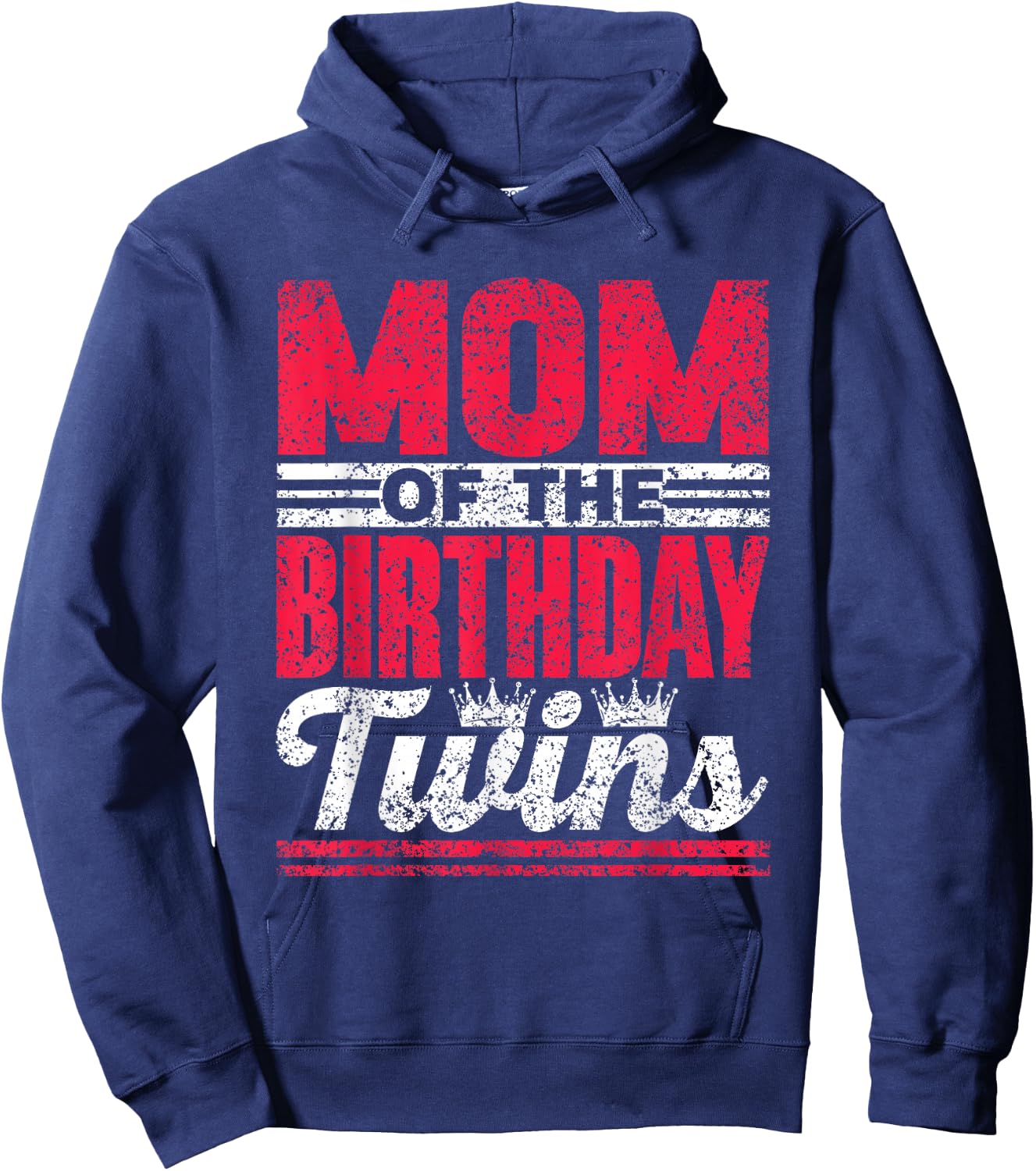 Mom Of The Birthday Twins Celebrate Cute Twin Mother Mommy Hoodie - Hoodie | Navy