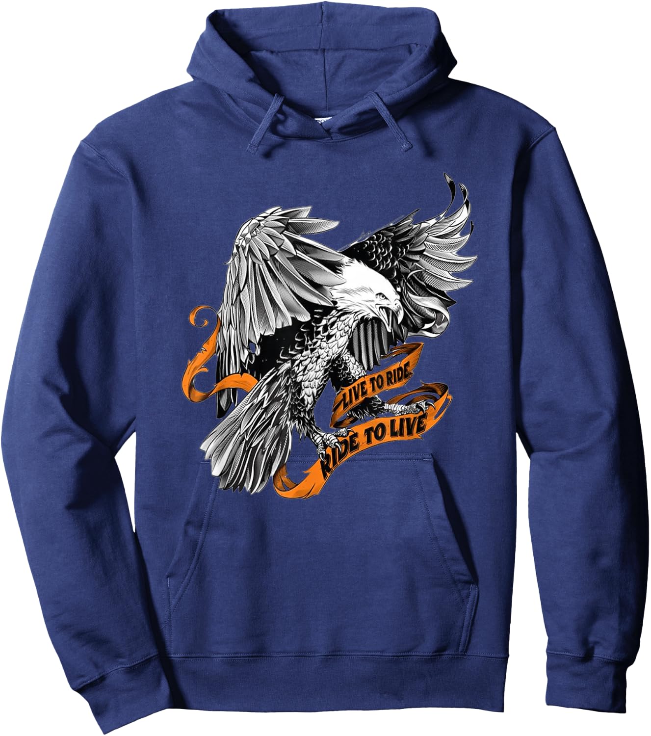 US Eagle, biker, live to ride ride to live Hoodie - Hoodie | Navy