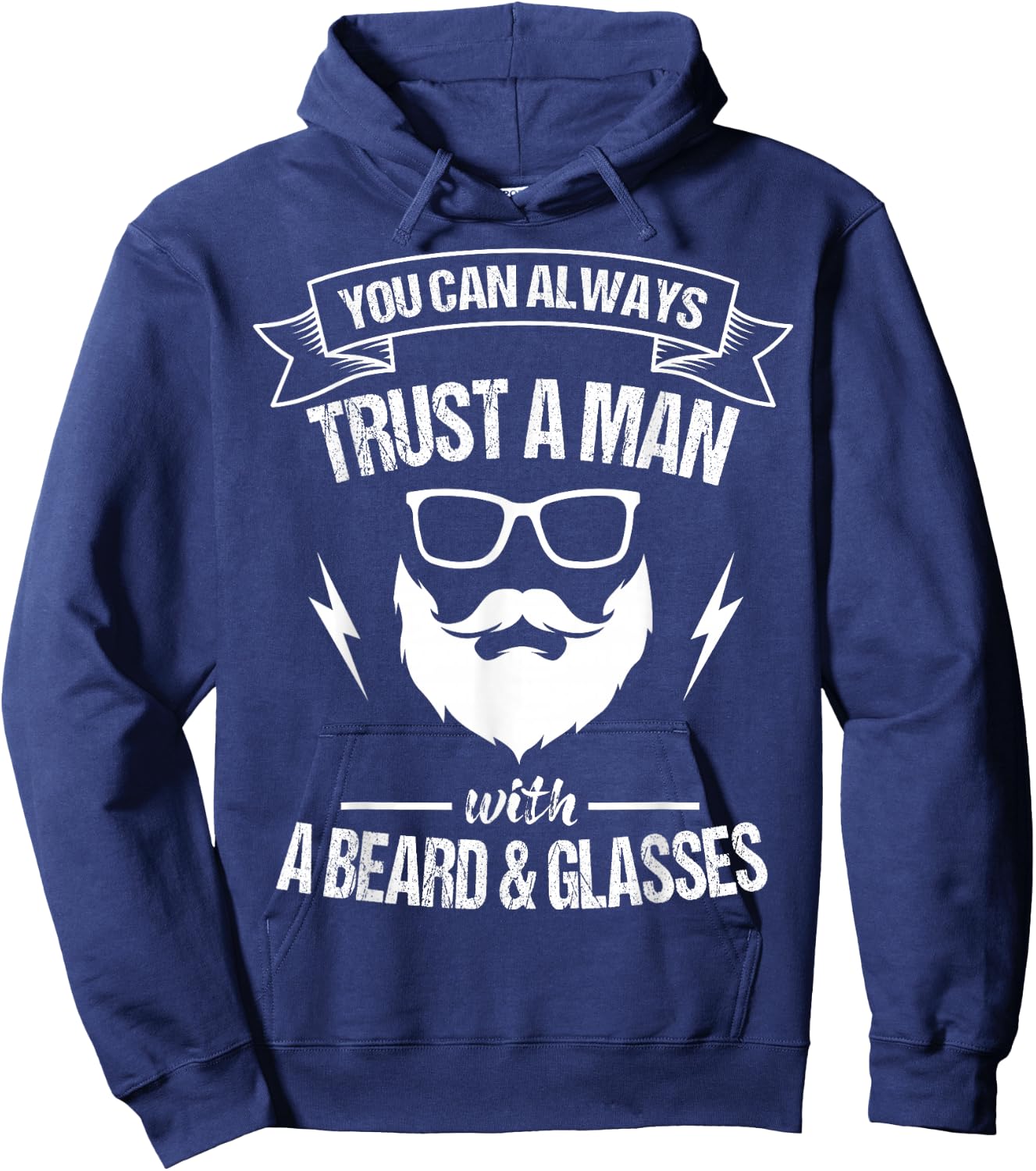 You can always trust a man with beard and glasses Hoodie - Hoodie | Navy