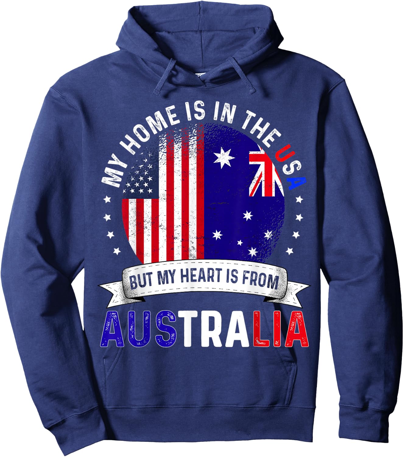 Australian American Patriot Heart is from Australia Flag Hoodie - Hoodie | Navy
