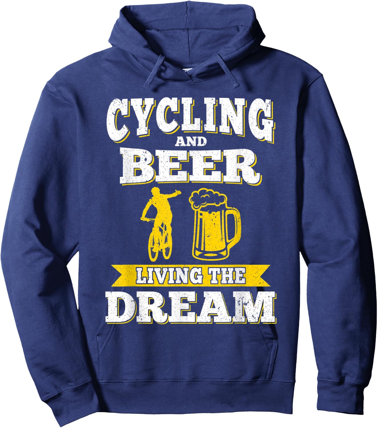Funny Cycling & Beer Living The Dream Beer Day Oktoberfest Hoodie - Hoodie | Navy