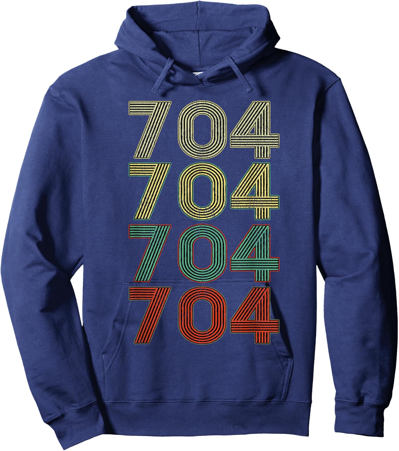Charlotte North Carolina Shirt Vintage 704 Area Code retro Hoodie - Hoodie | Navy