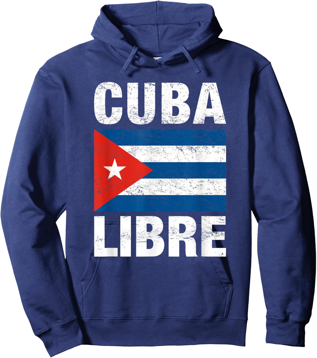 Cuba Libre, Free Cuba, Cuban Flag Hoodie - Hoodie | Navy