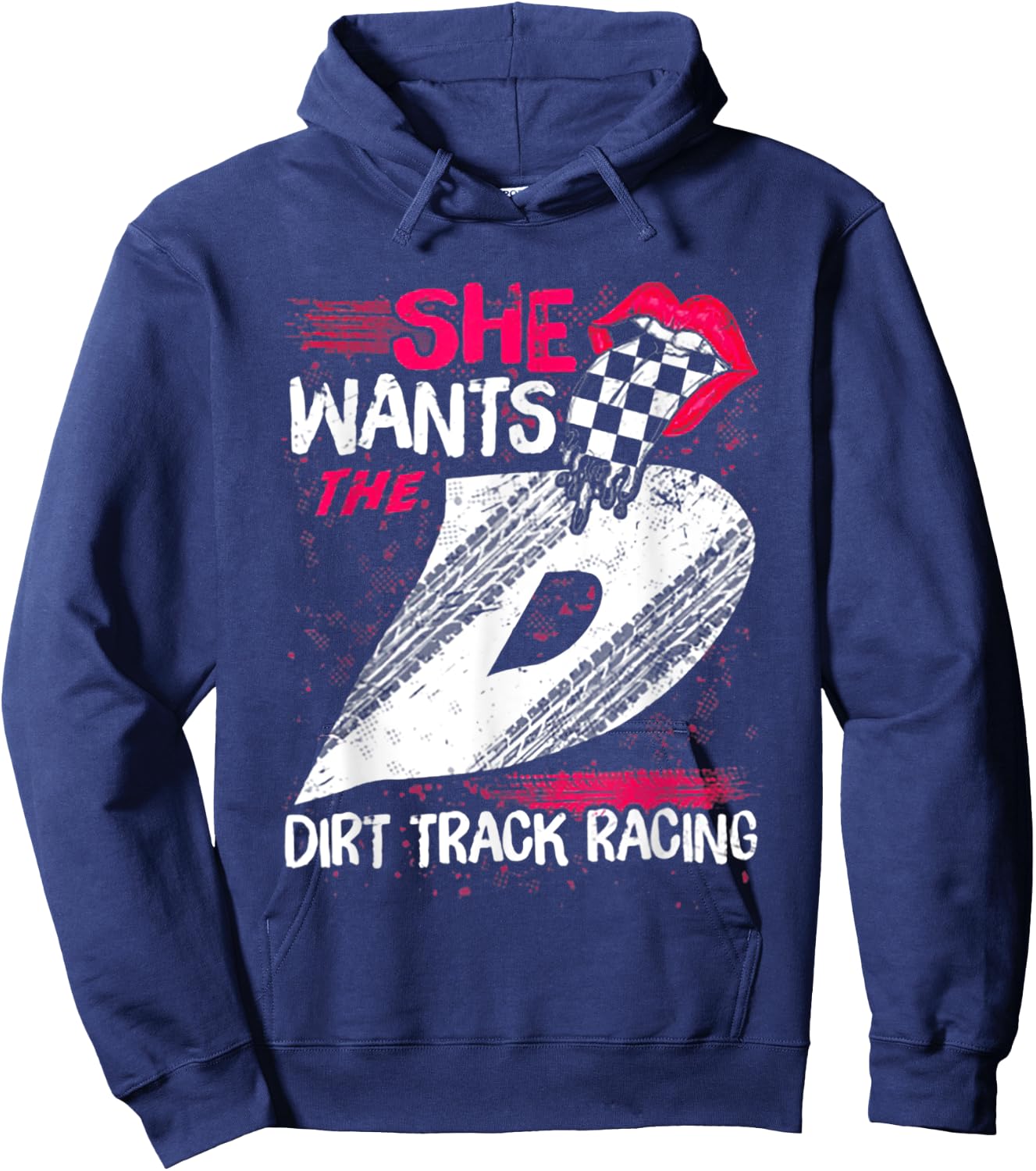 She Want's The Dirt Track Racing Hoodie - Hoodie | Navy