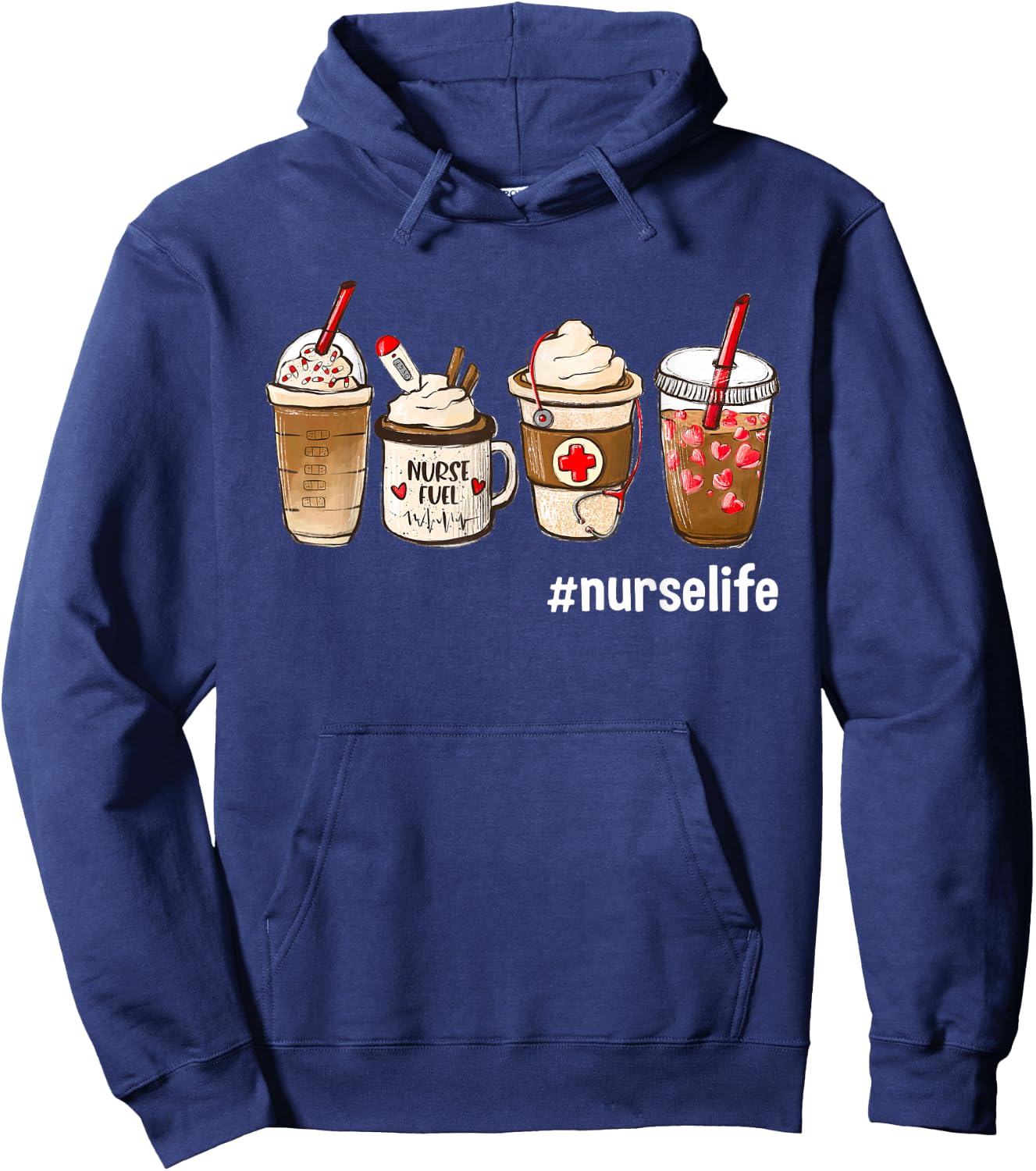 Nurse Life Funny Coffee Nurses Fuel Registered Nurse Medical Hoodie - Hoodie | Navy