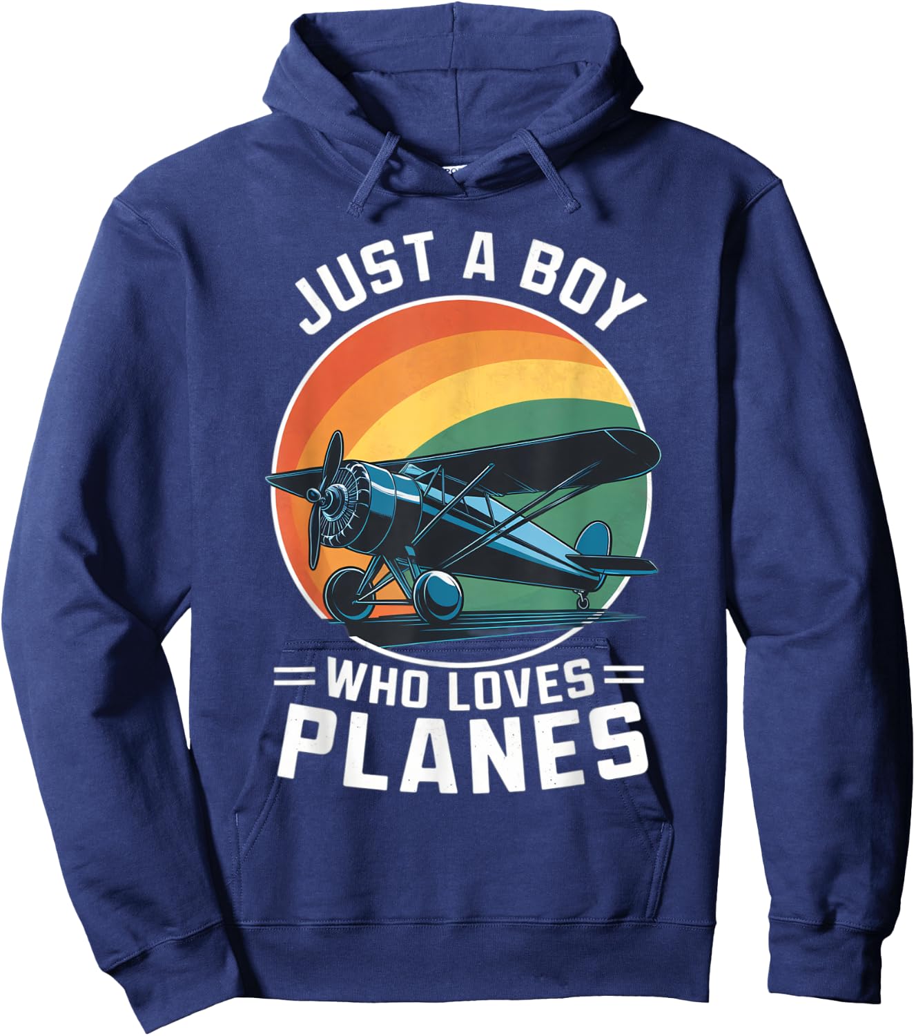 Just A Boy Who Loves Planes Toddler Airplane Lover Cute Hoodie - Hoodie | Navy