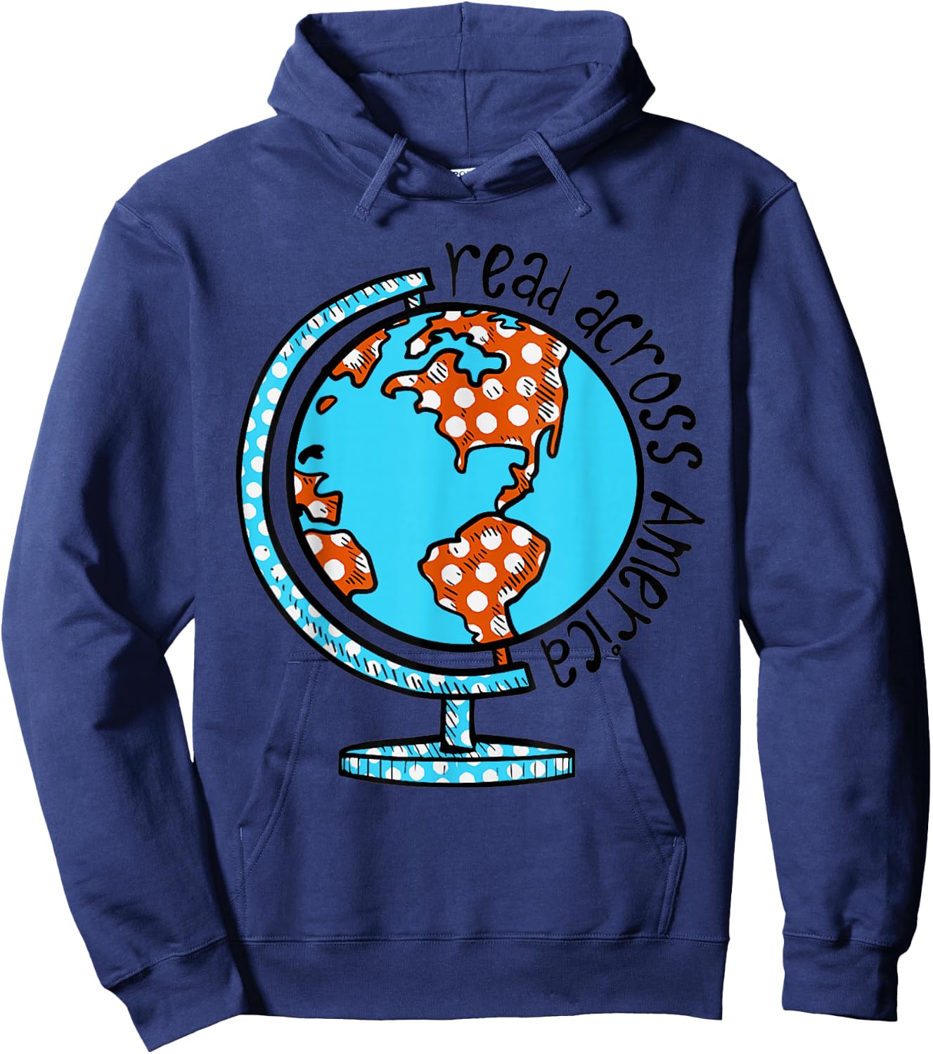 Reads Across That America Reading Lover Teacher Reader Hoodie - Hoodie | Navy