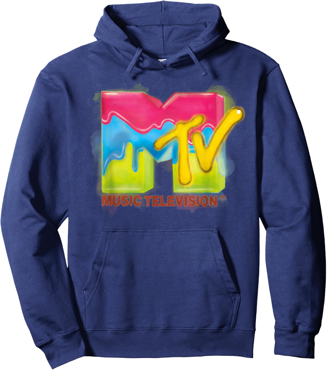 MTV Melted Ice Cream Logo Hoodie - Hoodie | Navy