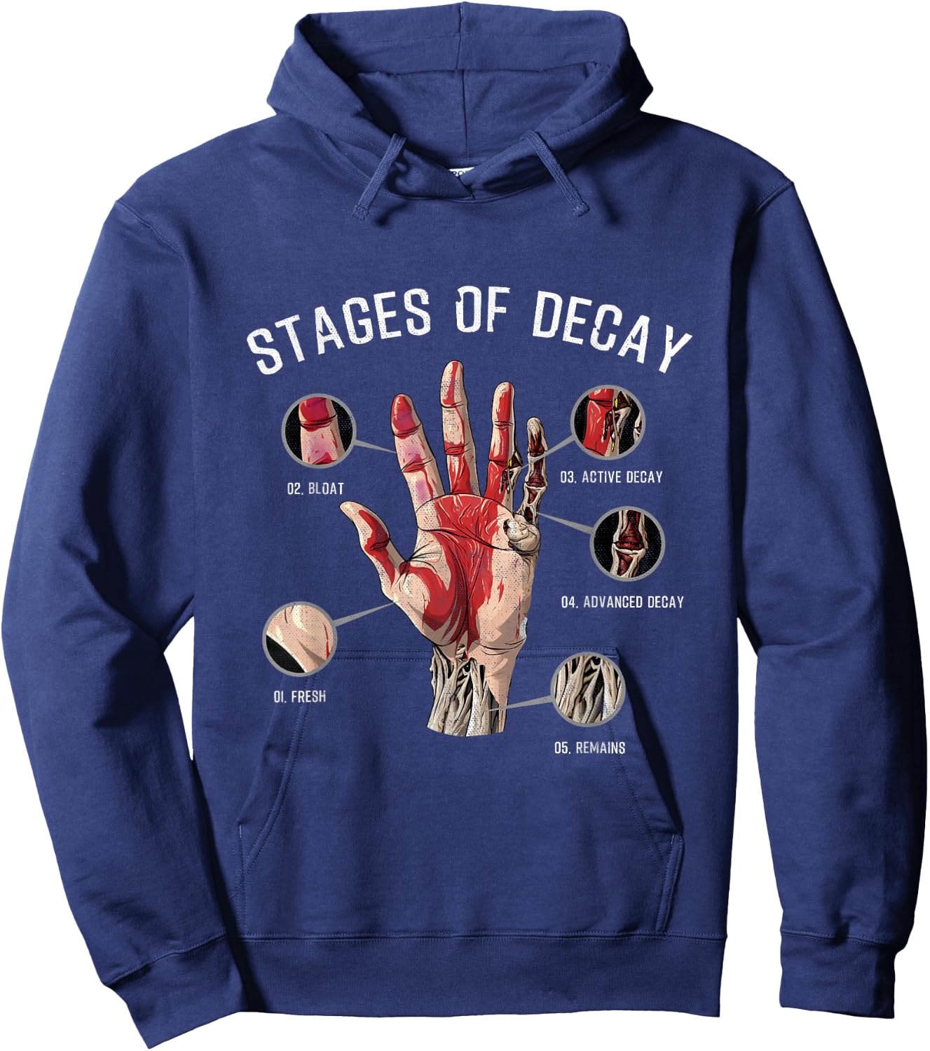 Stages Of Decay Funeral Director Funny Joke Quote Saying Hoodie - Hoodie | Navy