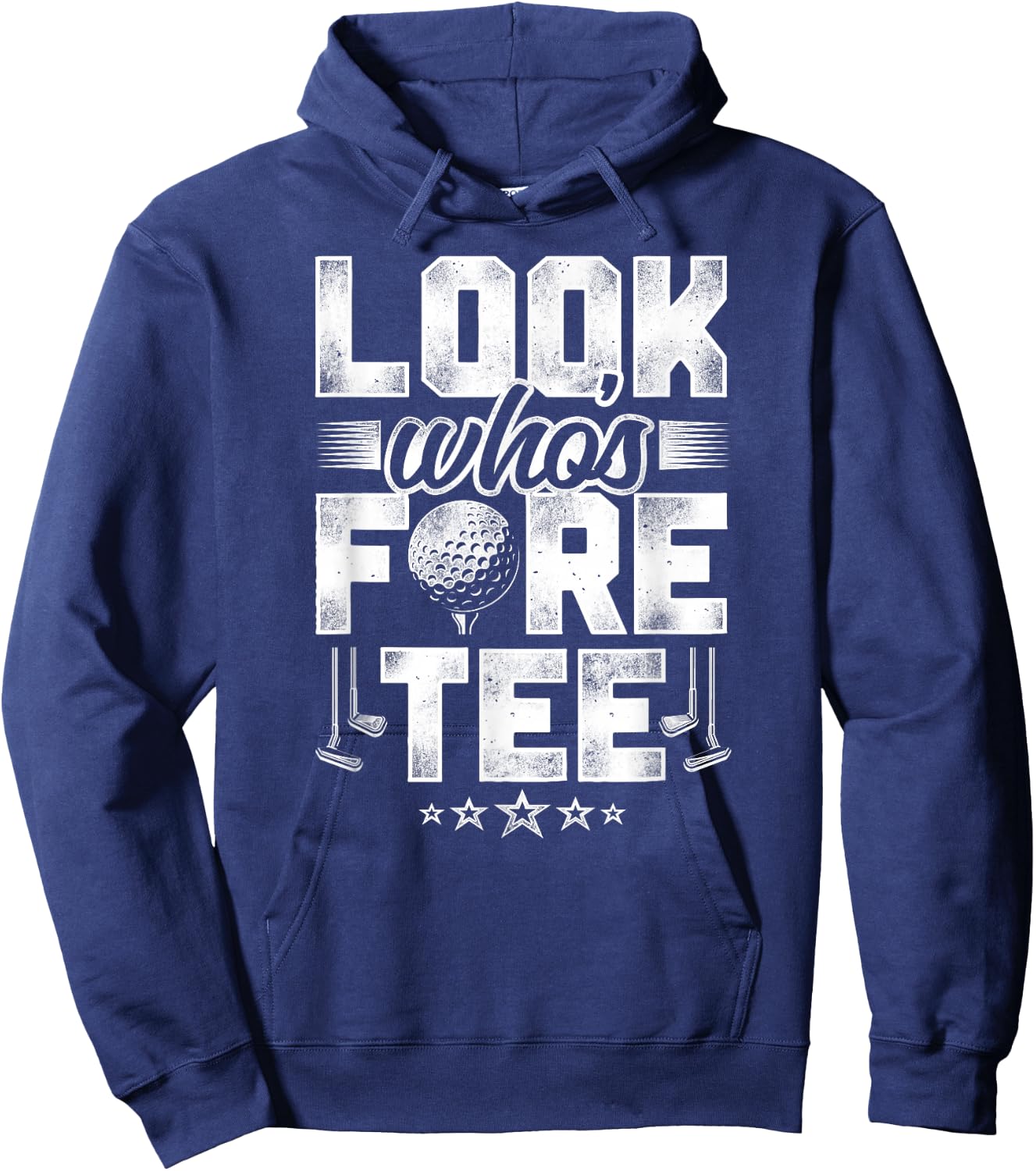 Golf 40Th Birthday Pun Vintage Look Who’S Fore Hoodie - Hoodie | Navy
