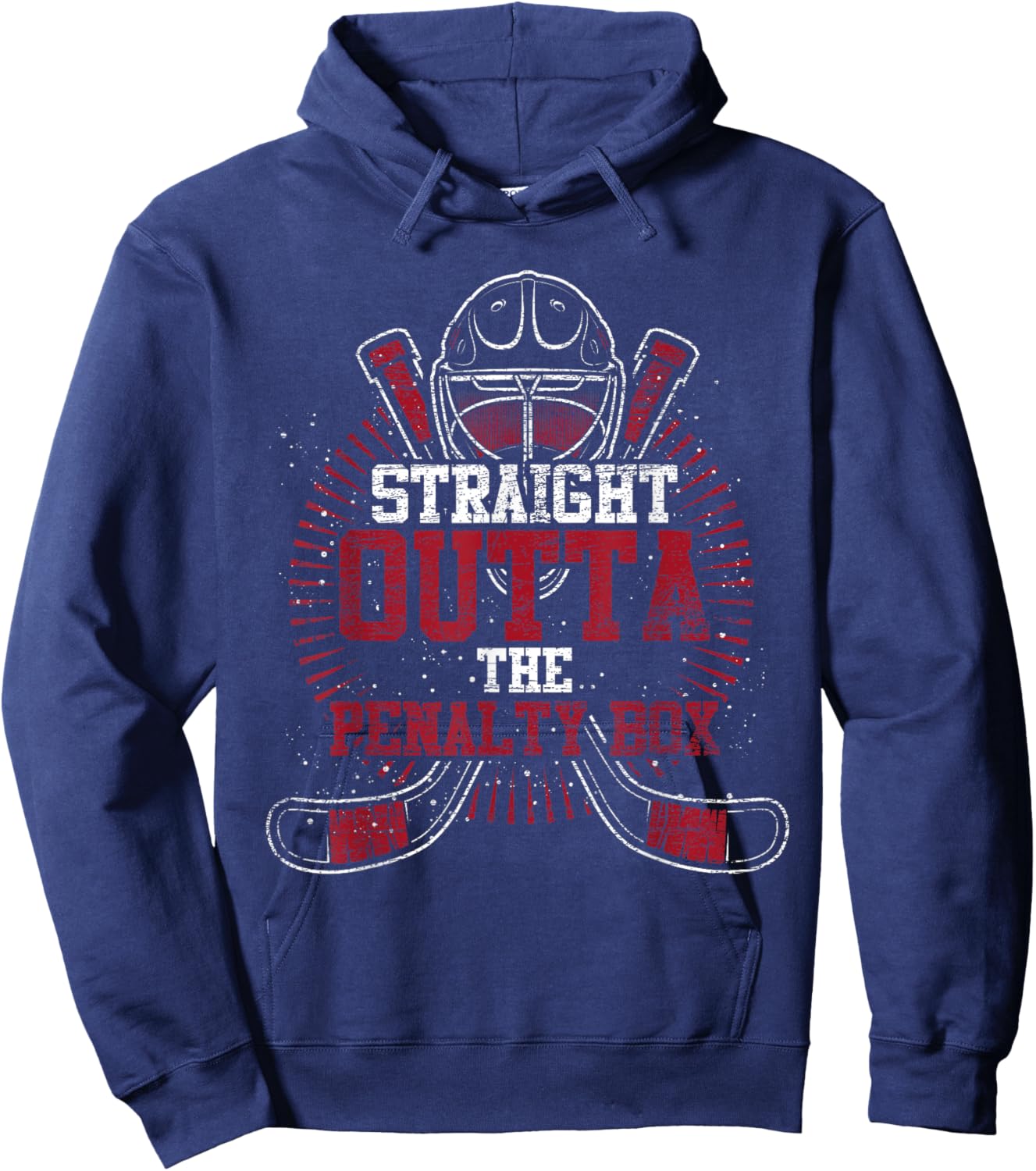 Straight Outta The Penalty Box Hockey Player Gift Hockey Hoodie - Hoodie | Navy