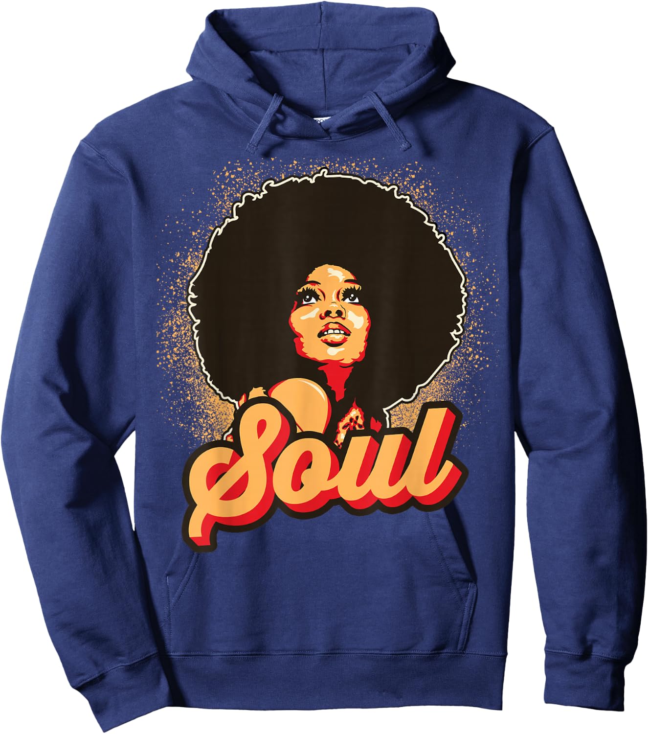 70s Funk Afro Women Soul Retro Vintage Style Graphic Hoodie - Hoodie | Navy