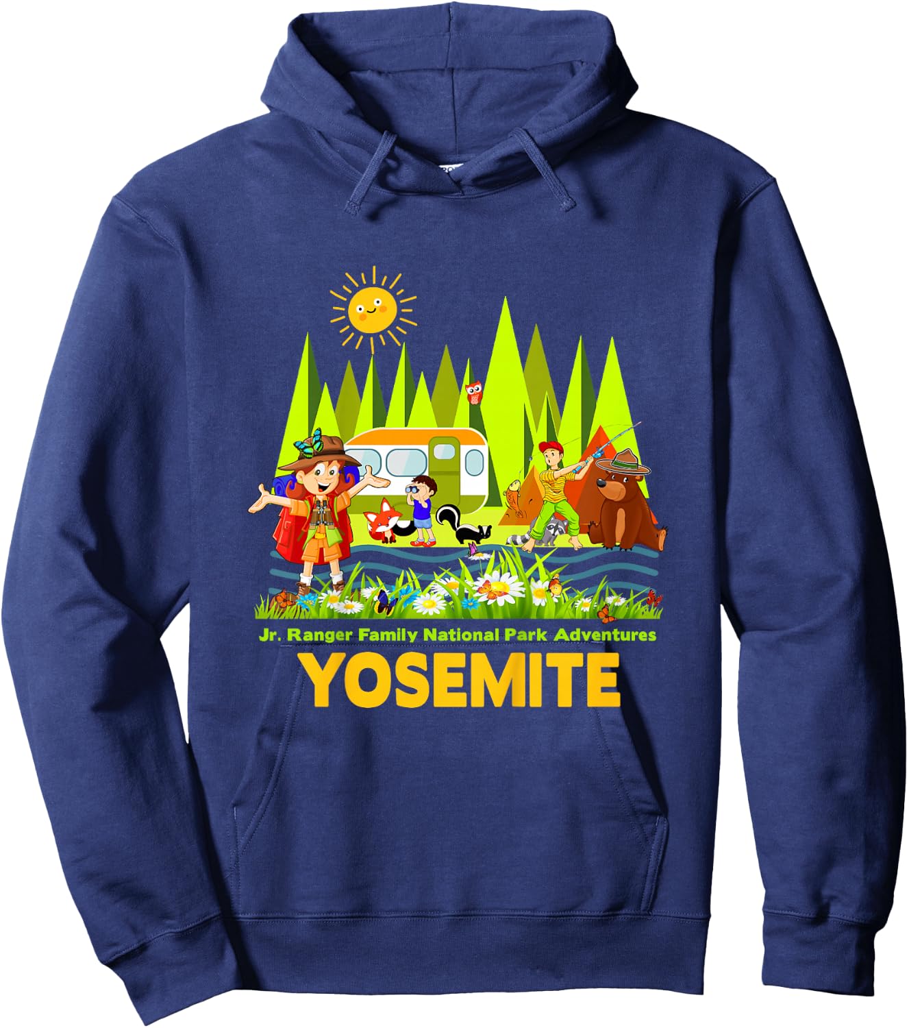 Kids Yosemite Jr Ranger Family National Park Adventure Souvenir Hoodie - Hoodie | Navy