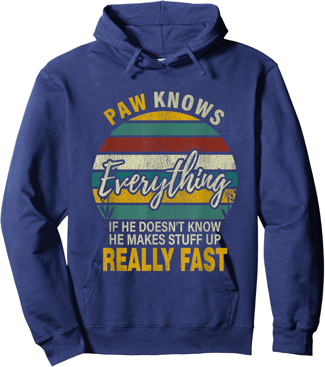 Paw Know Everything Grandpa Christmas Gifts Hoodie - Hoodie | Navy