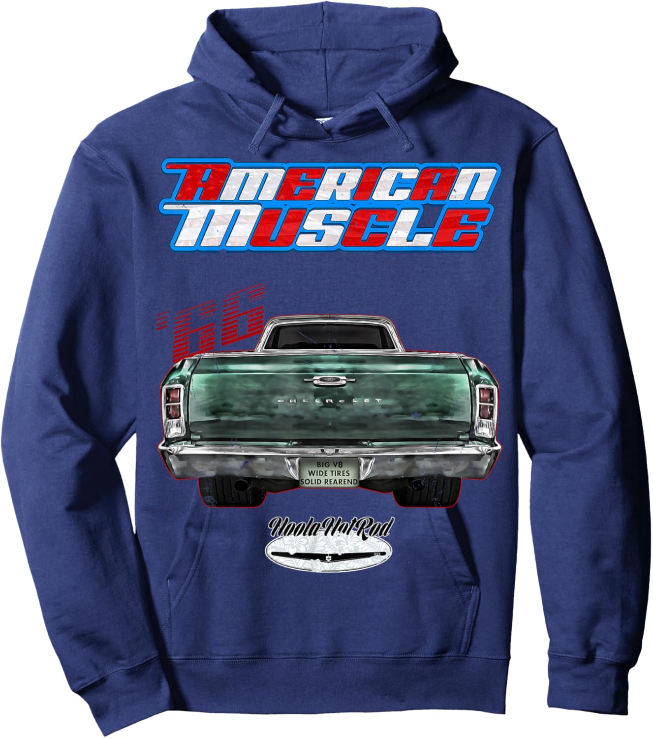 CLICK FOR MORE HOTRODS CUSTOM MUSCLE CARS TRUCKS 1966 El Camino, Pickup, Truck, Rockabilly, Rusty Car, Distressed Hoodie - Hoodie | Navy