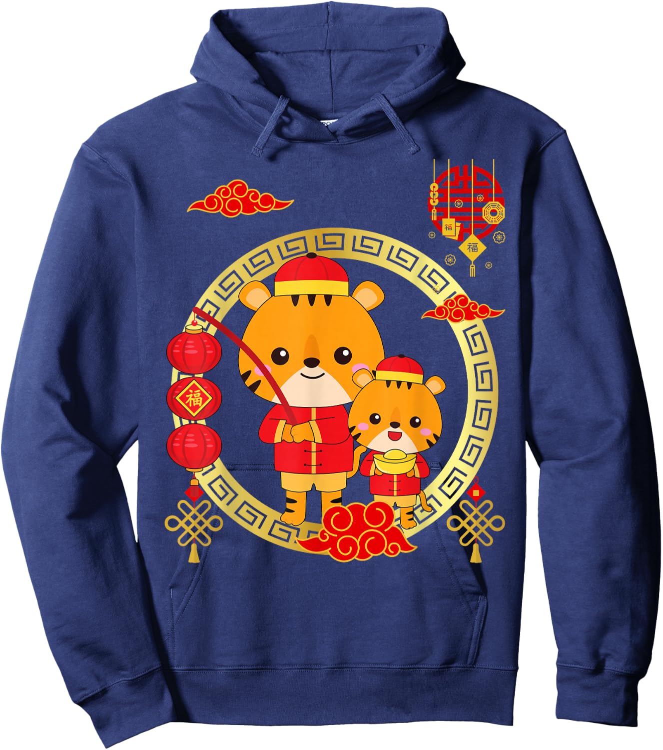 Year of the Tiger Chinese New Year 2026 Kids Toddlers Family Hoodie - Hoodie | Navy
