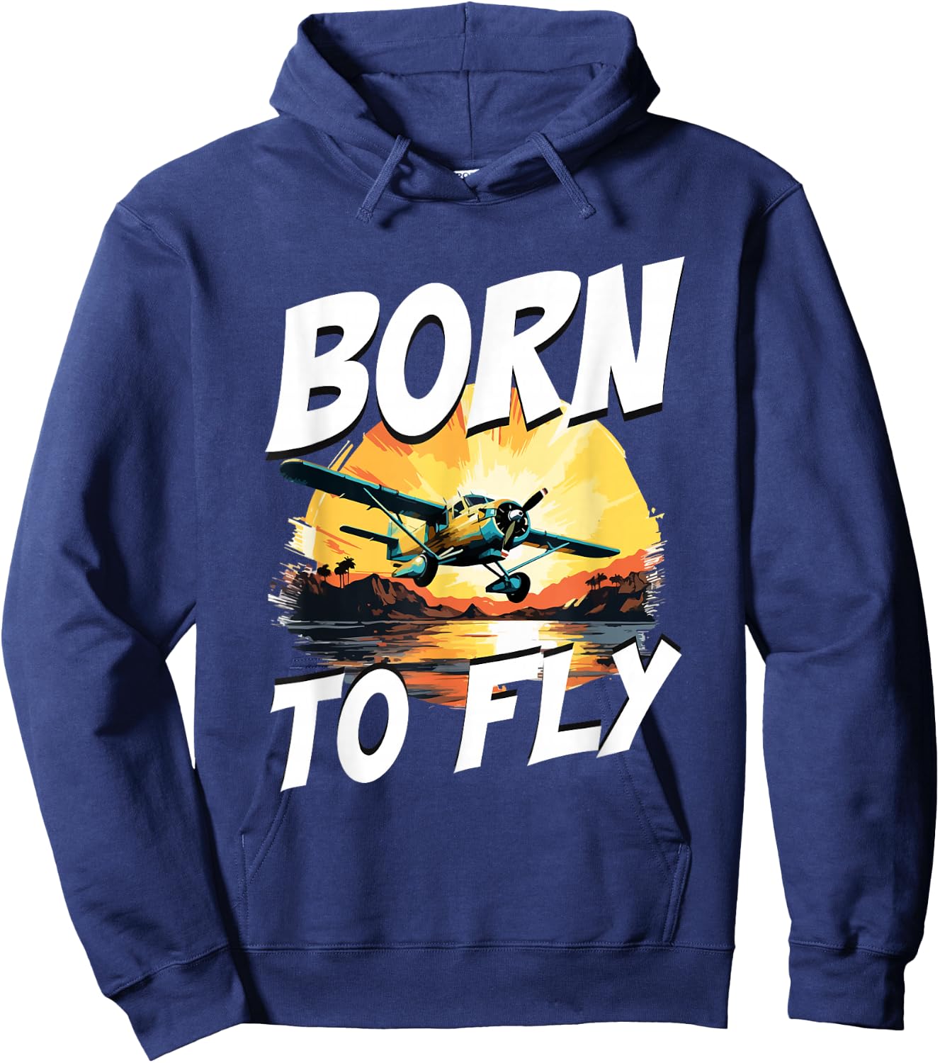 Airplane Aircraft Pilot - Born To Fly Hoodie - Hoodie | Navy