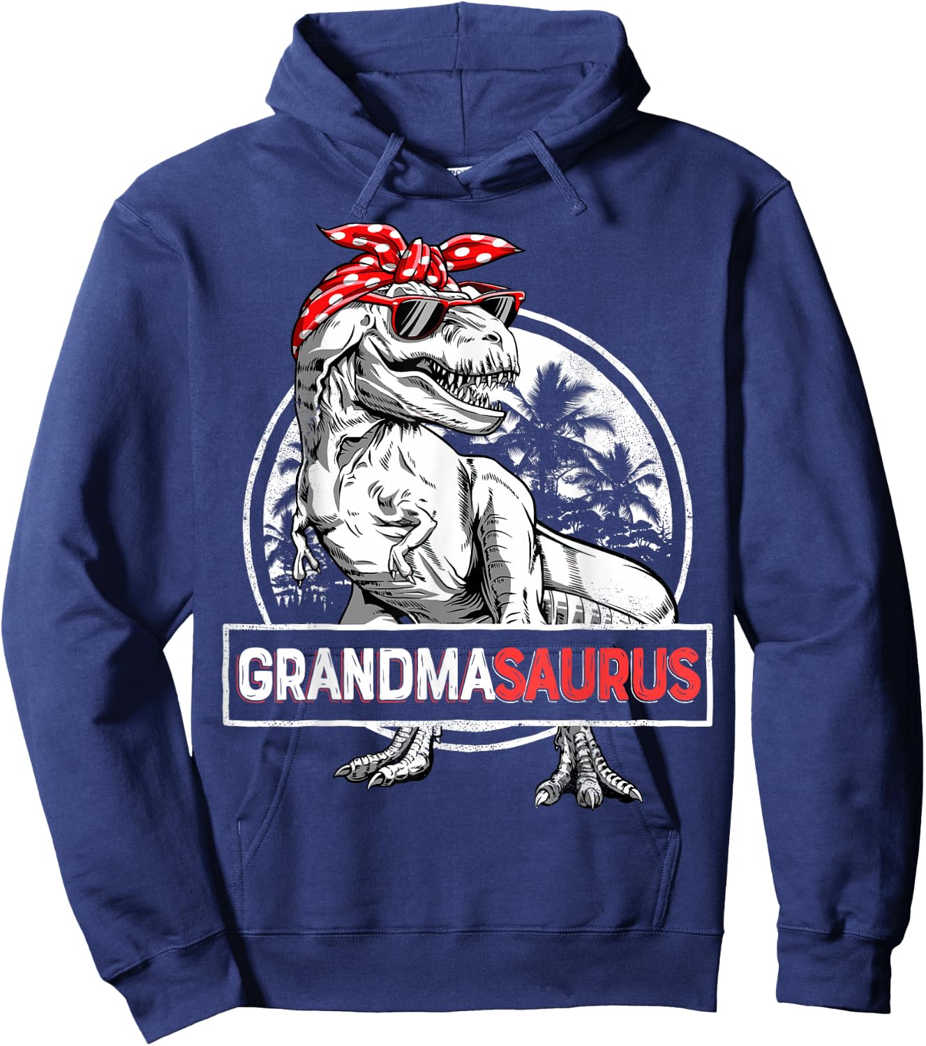 Grandmasaurus T rex Dinosaur Grandma Saurus Mother's Family Hoodie - Hoodie | Navy