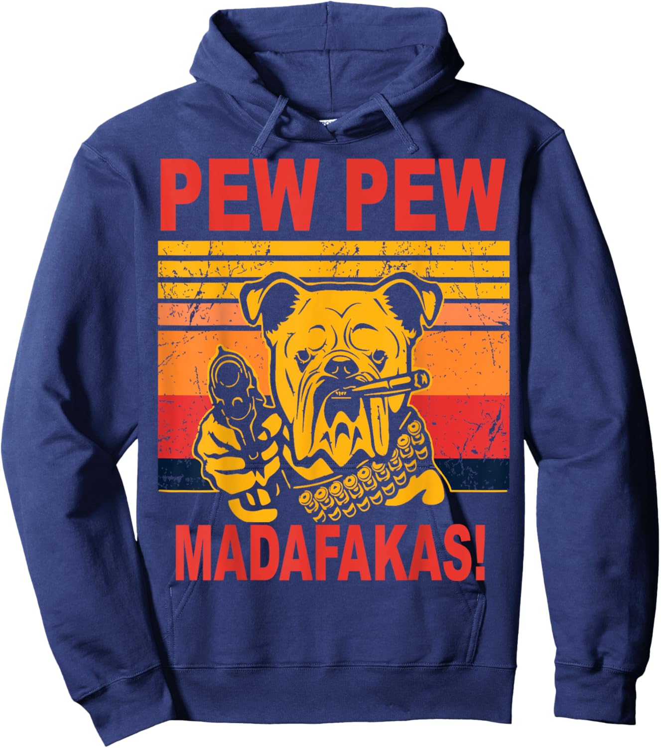 Pew Pew Madafakas Novelty Funny Dog Vintage Humor Gift Women Hoodie - Hoodie | Navy