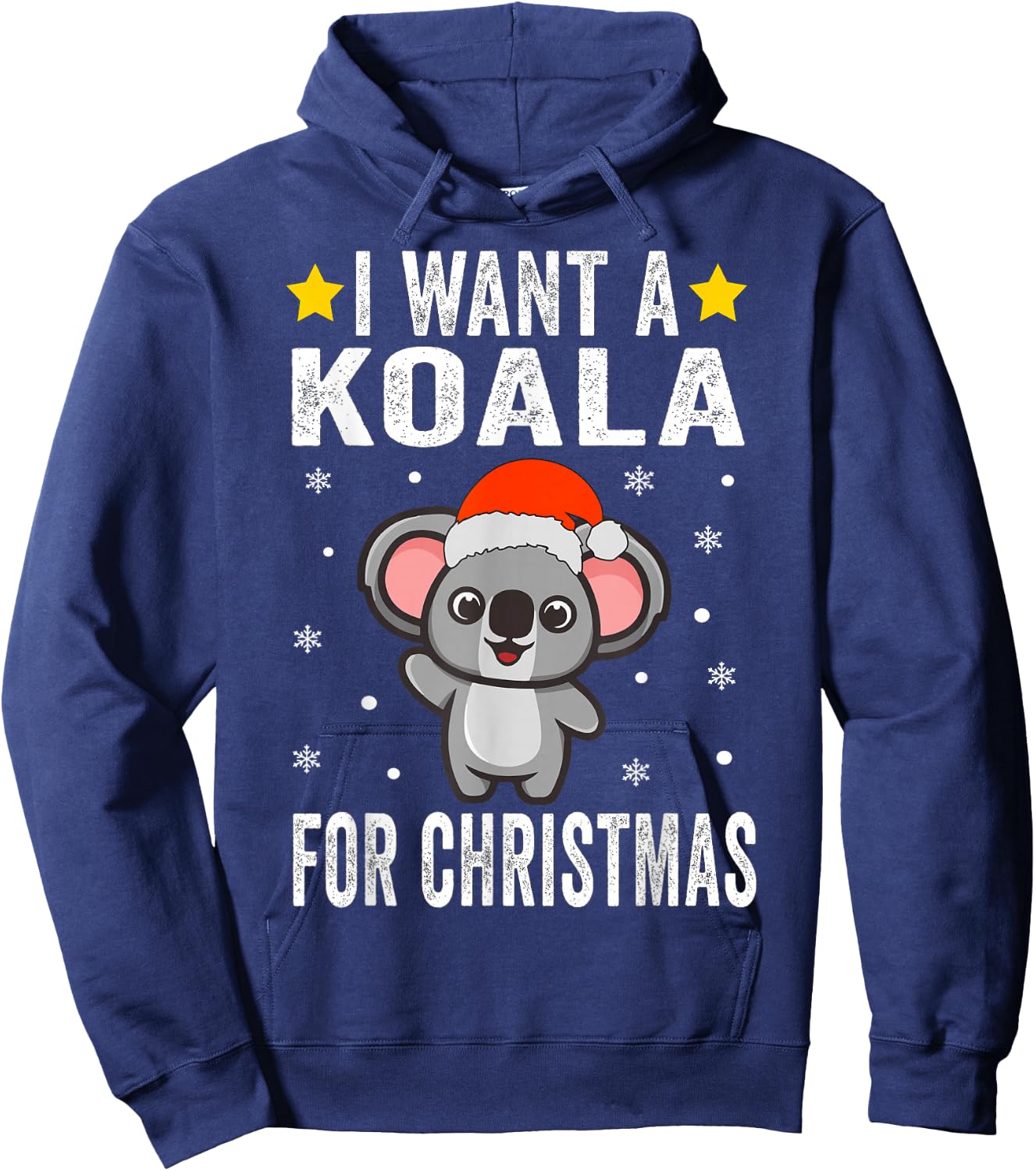 I Want A Koala For Christmas Koala Shirt Boys Girls Pajamas Hoodie - Hoodie | Navy