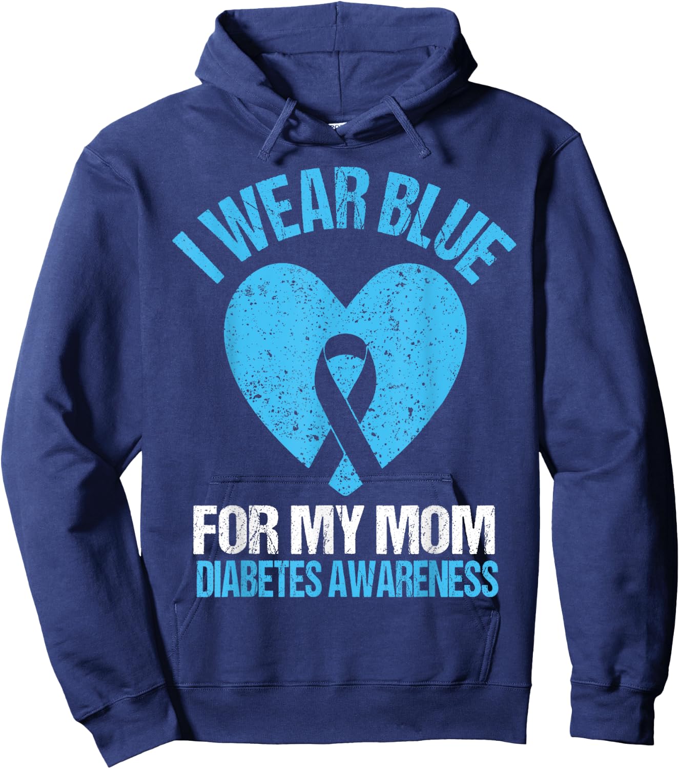 I Wear Blue For My Mom Diabetes Awareness Shirt Kids Toddler Hoodie - Hoodie | Navy