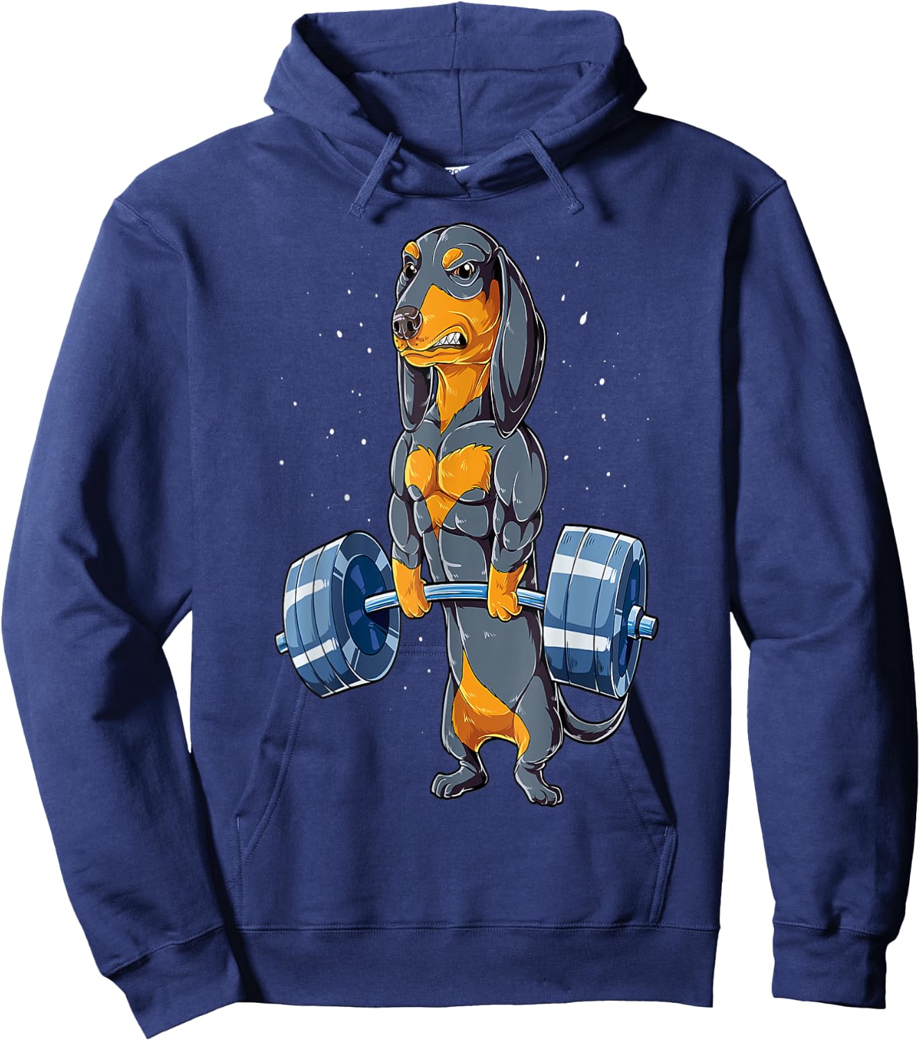 Dachshund Weightlifting Funny Bodybuilder Weight Lifter Hoodie - Hoodie | Navy