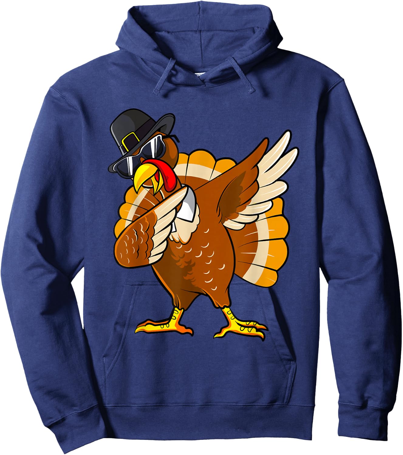 Dabbing Turkey Thanksgiving Day Gifts Pilgrim Boys Kids Men Hoodie - Hoodie | Navy