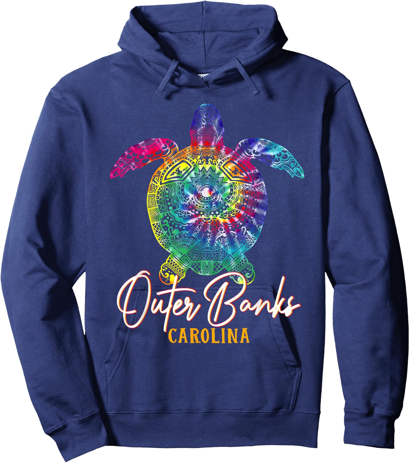 Outer Banks Tie Dye Sea Turtle Carolina Family Vacation Hoodie - Hoodie | Navy