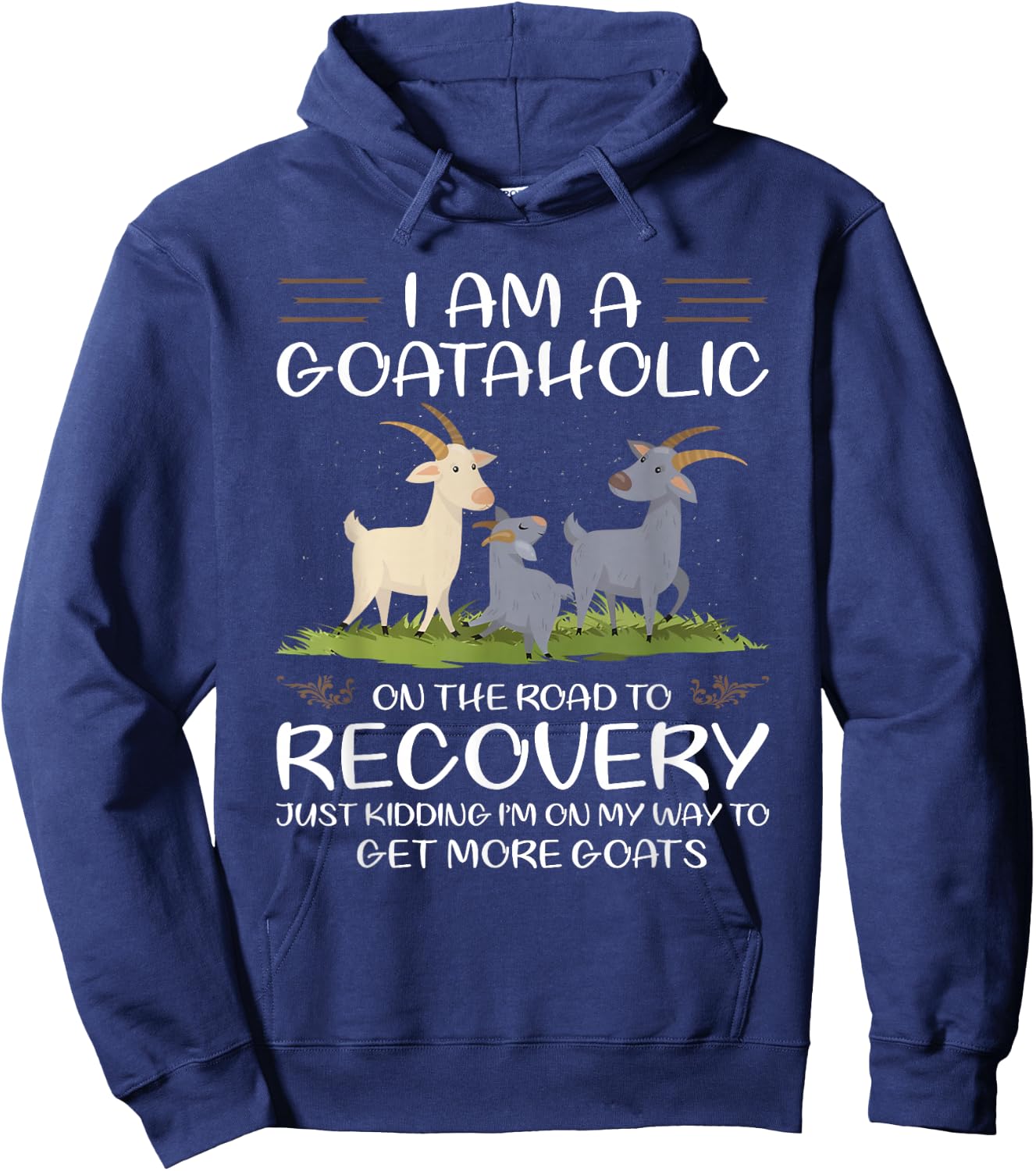 I Am A Goataholic On The Road To Recovery Hoodie - Hoodie | Navy