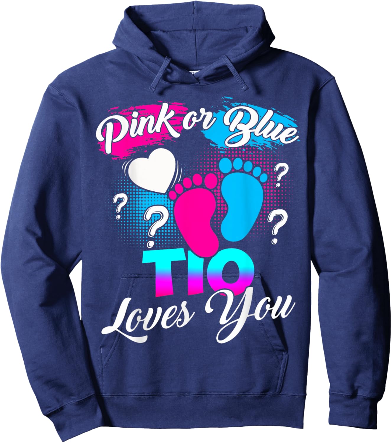 Gender Reveal Pink Or Blue Tio Loves You Hoodie - Hoodie | Navy