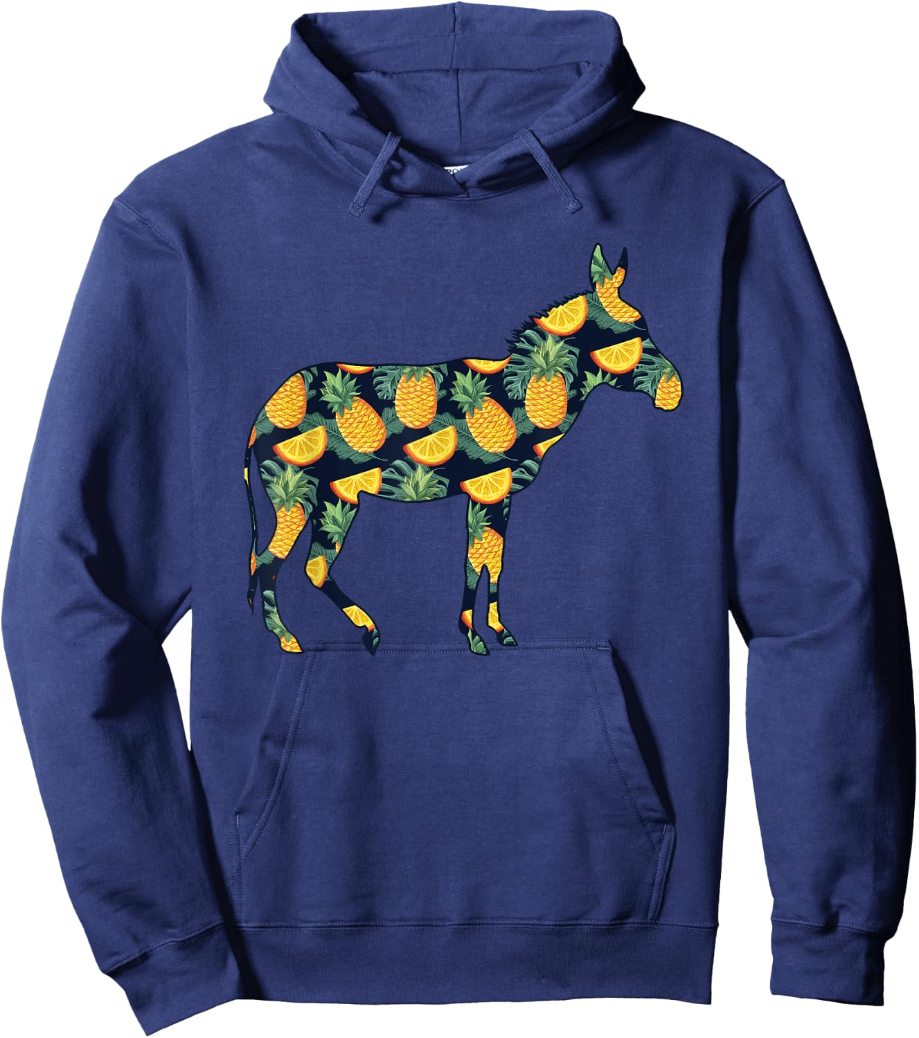 Pineapple Hawaiian Donkey Women Men Print Jackass Girl Gift Hoodie - Hoodie | Navy
