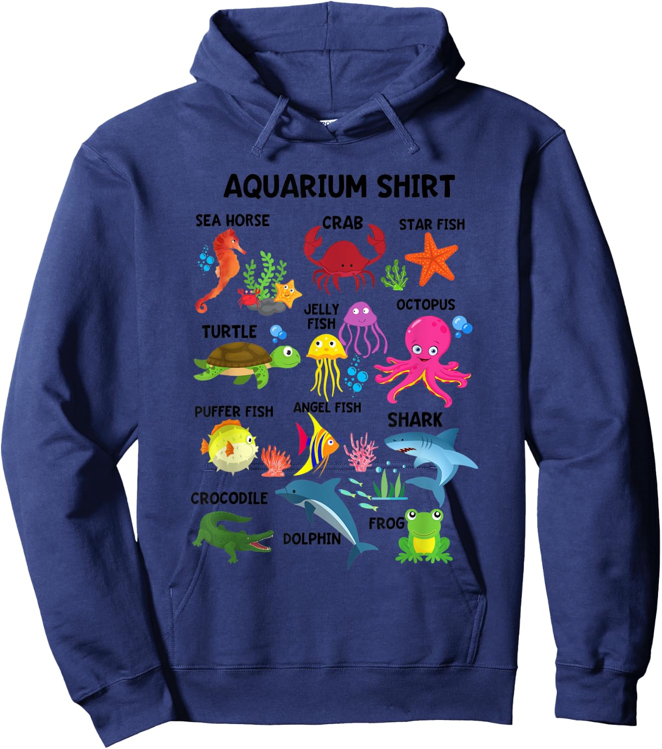 Aquarium Shirt Sea Life Animals A Day At The Aquarium Party Hoodie - Hoodie | Navy