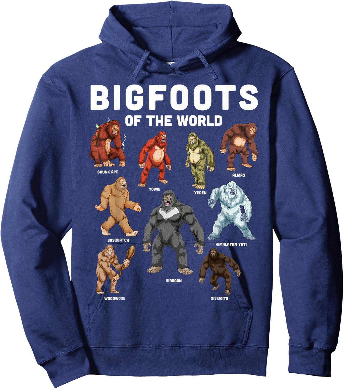 Bigfoot Shirt Bigfoots Of The World Cryptid Cryptozoology Hoodie - Hoodie | Navy